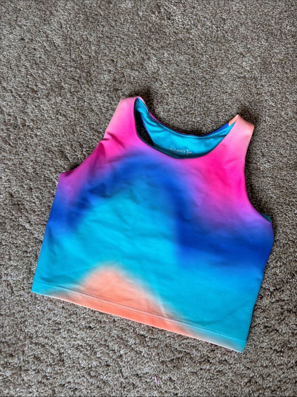 Old Navy Pink Blue Coral Ombre Crop Tank